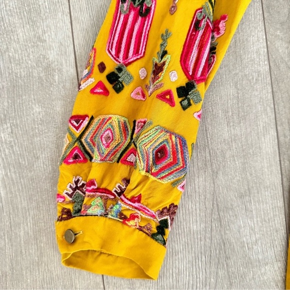 Anthropologie Floreat Raella Embroidered Long Sleeve Tunic Dress XS - Picture 9 of 16